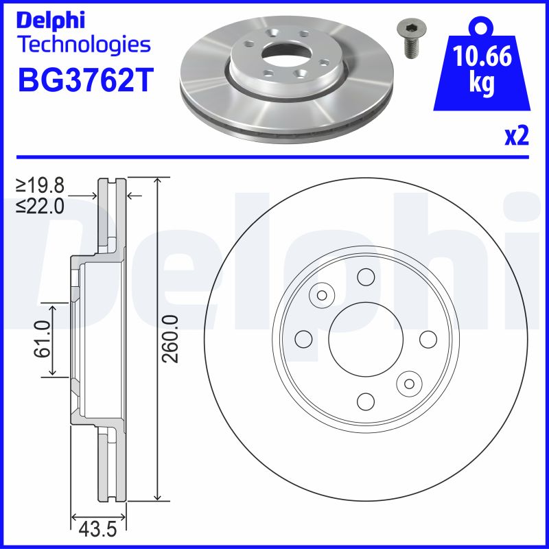 DELPHI BG3762T